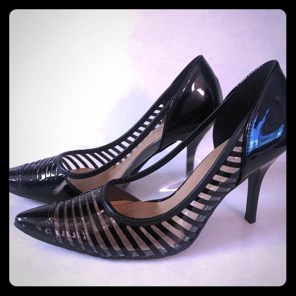 Pointy heels pumps black clear size 5 BNWB